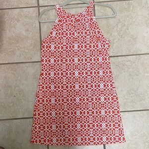 Jude Connally Red and White Patterned Mini Dress